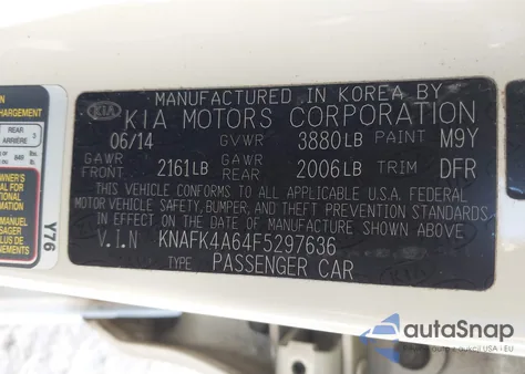 2015 Kia Forte Lx из США, поврежденный, VIN KNAFK4A64F5297636